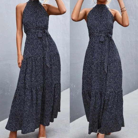 Floral print belted maxi dress - Picture 3 of 4